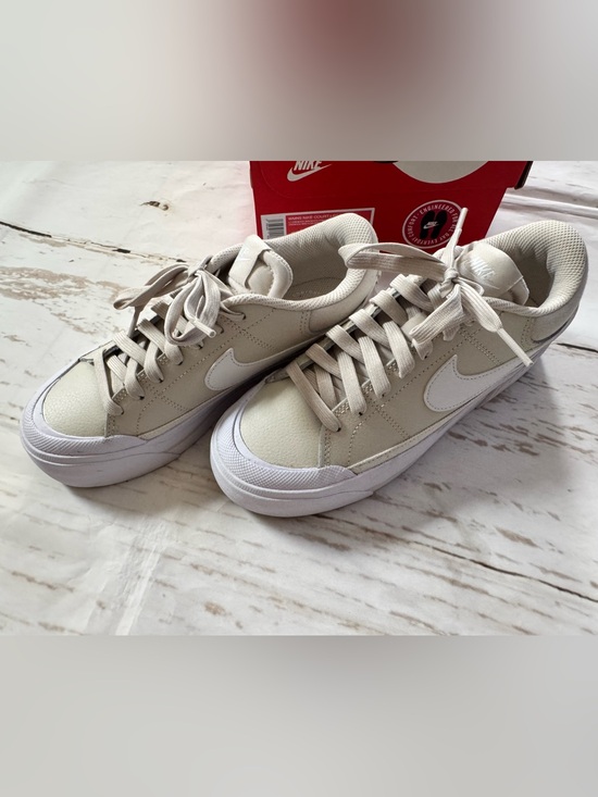 Nike Shoes - Nike court legacy lift Platform Sneakers in Light Beige/White